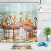 River Water Reflection Flamingo Print Shower Curtain for a Scenic Bathroom