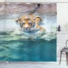 Riverside Wildlife Safari Shower Curtain with Tiger Design