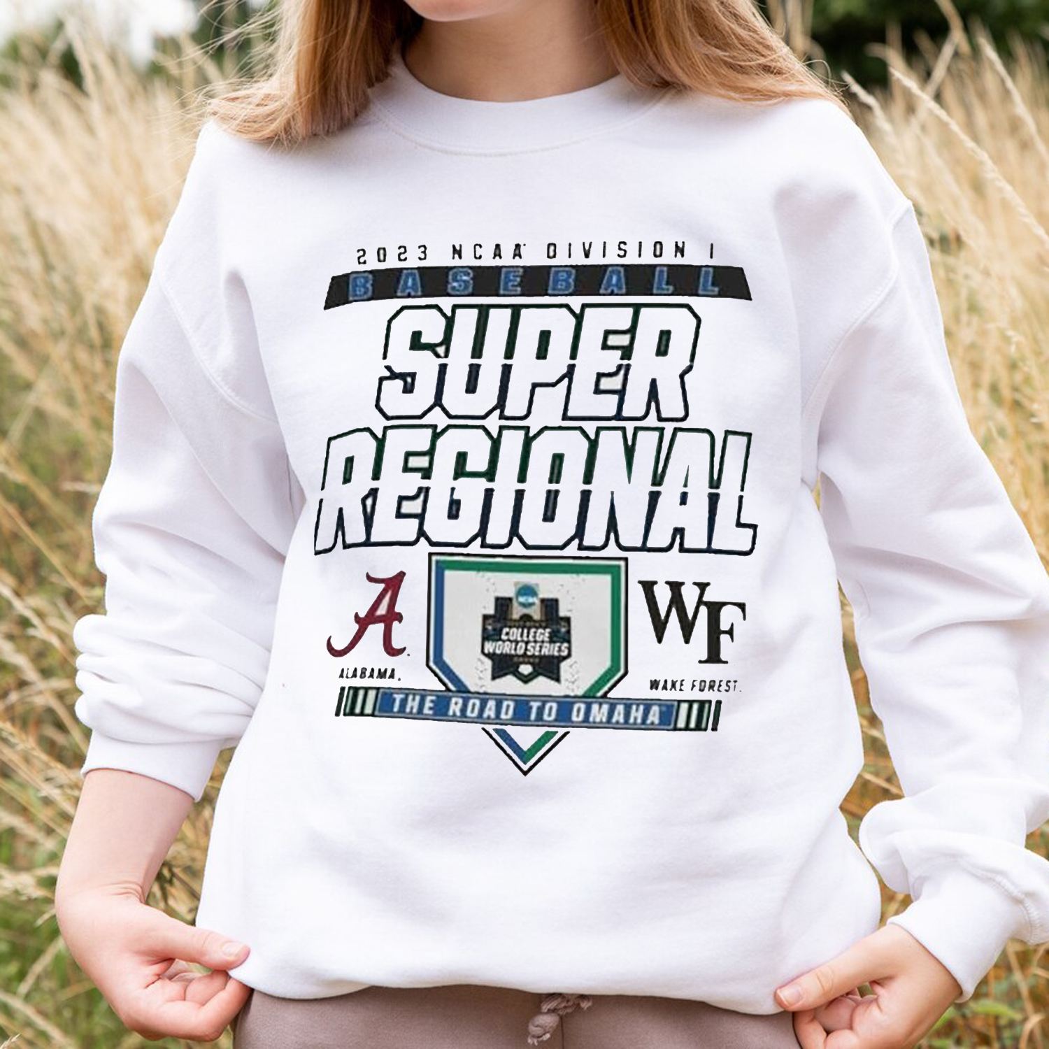 Road To Omaha 2023 Ncaa Alabama Crimson Tide Vs Wake Forest Demon Deacons Baseball Tee