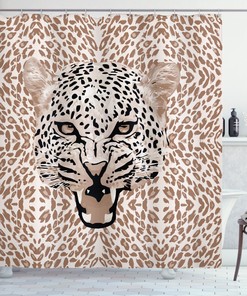 Roaring Wild Leopard African Shower Curtain For Bathroom Decor