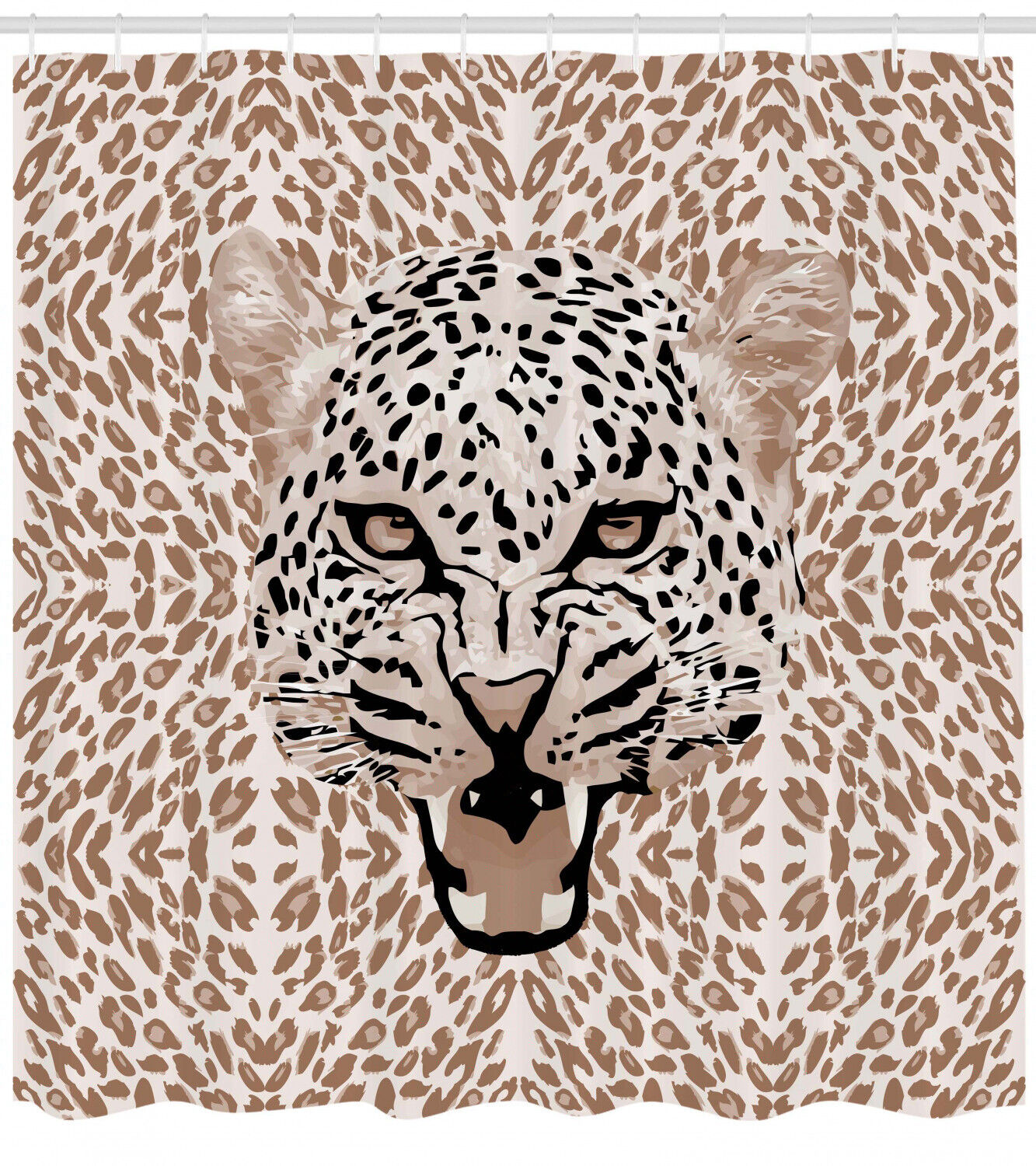 Roaring Wild Leopard African Shower Curtain For Bathroom Decor - Image 2