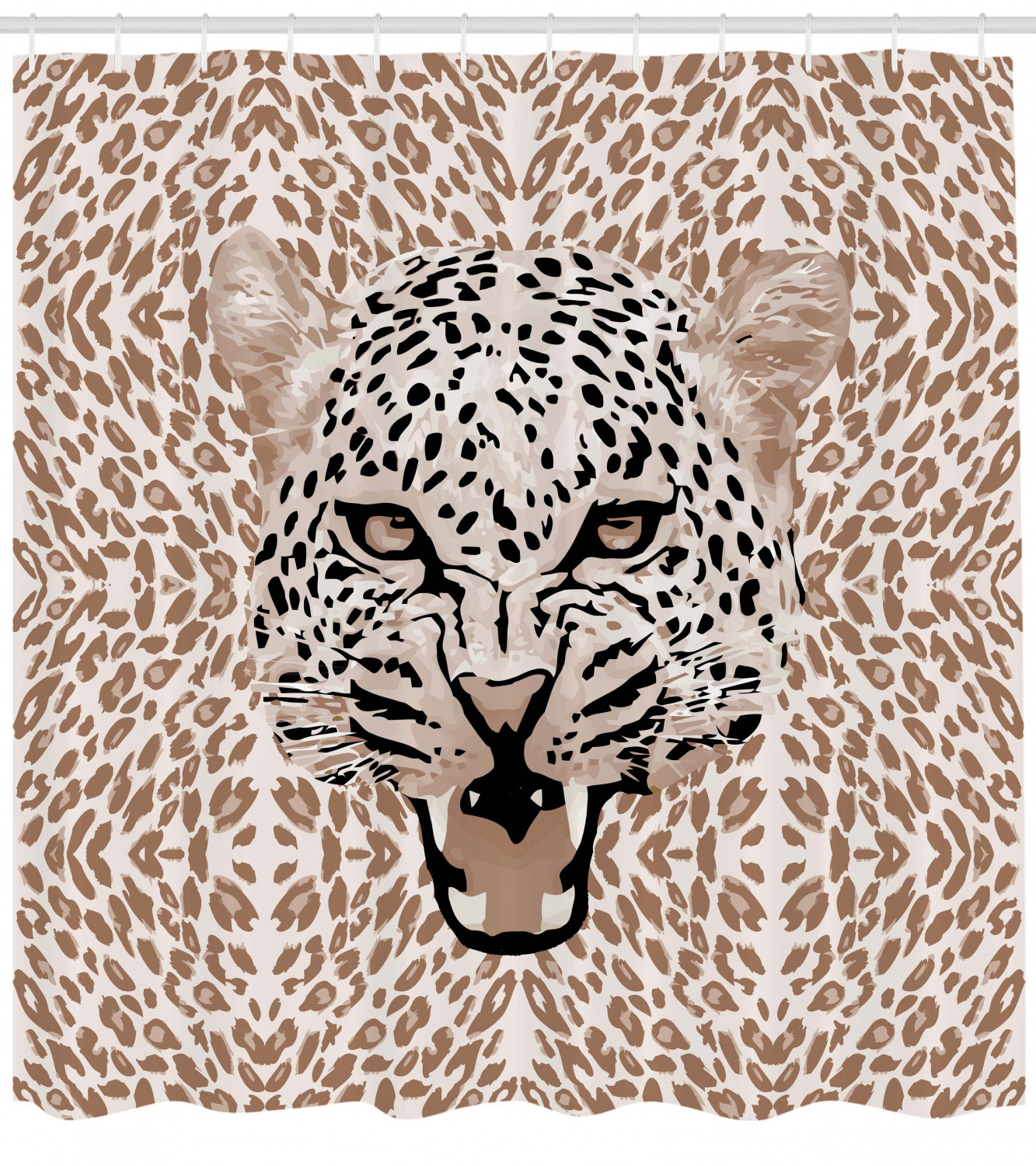 Roaring Wild Leopard African Shower Curtain For Bathroom Decor - Image 4