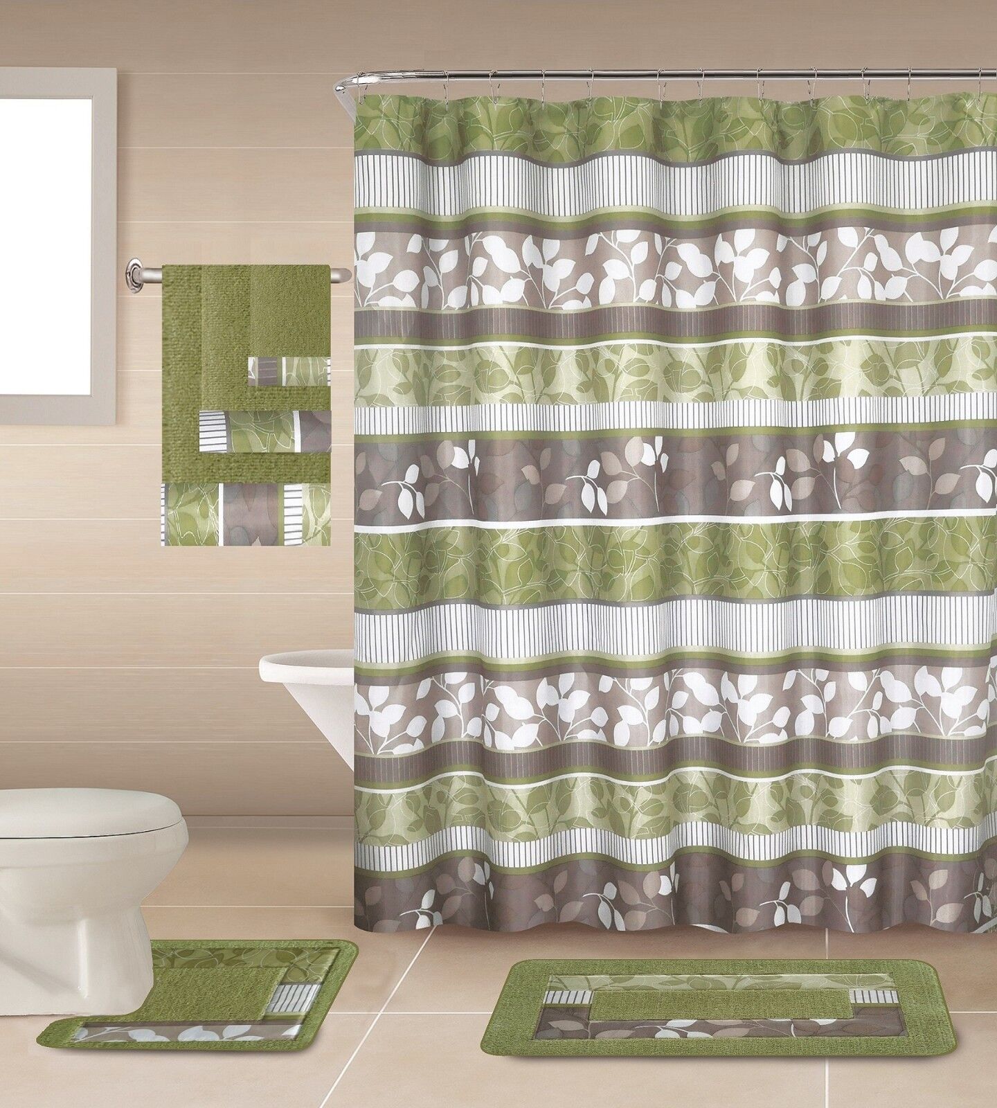 Rochel Geometric Design Shower Curtain Made Of 100% Polyester For Bathroom Decor