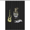 Rock Roll Skull Fabric Shower Curtain - Music Skull Bathroom Decor