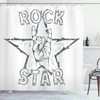 Rock Star Gesture Print Popstar Party Shower Curtain for Bathroom Decor 