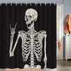 Rock and Roll Skull Fabric Shower Curtain - Music Skull Bathroom Decor