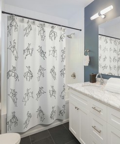 Rodeo Shower Curtain - Wild West Cowboy Bathroom Decor for Southwestern or Western Style