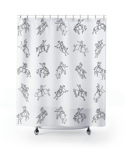 Rodeo Shower Curtain - Wild West Cowboy Bathroom Decor for Southwestern or Western Style