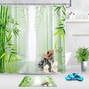 Roman Column and Bamboo Spa Shower Curtain, Highly Durable Fabric for Your Bathroom Decor
