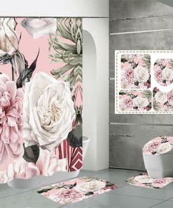 Romantic 3D Roses Shower Curtain Flower Adult For Your Bathroom