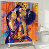 Romantic African American Lovers Print Shower Curtain Multi