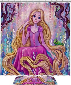 Romantic And Cute Frog And Princess Waterproof Shower Curtain - Add Some Magic To Your Bathroom