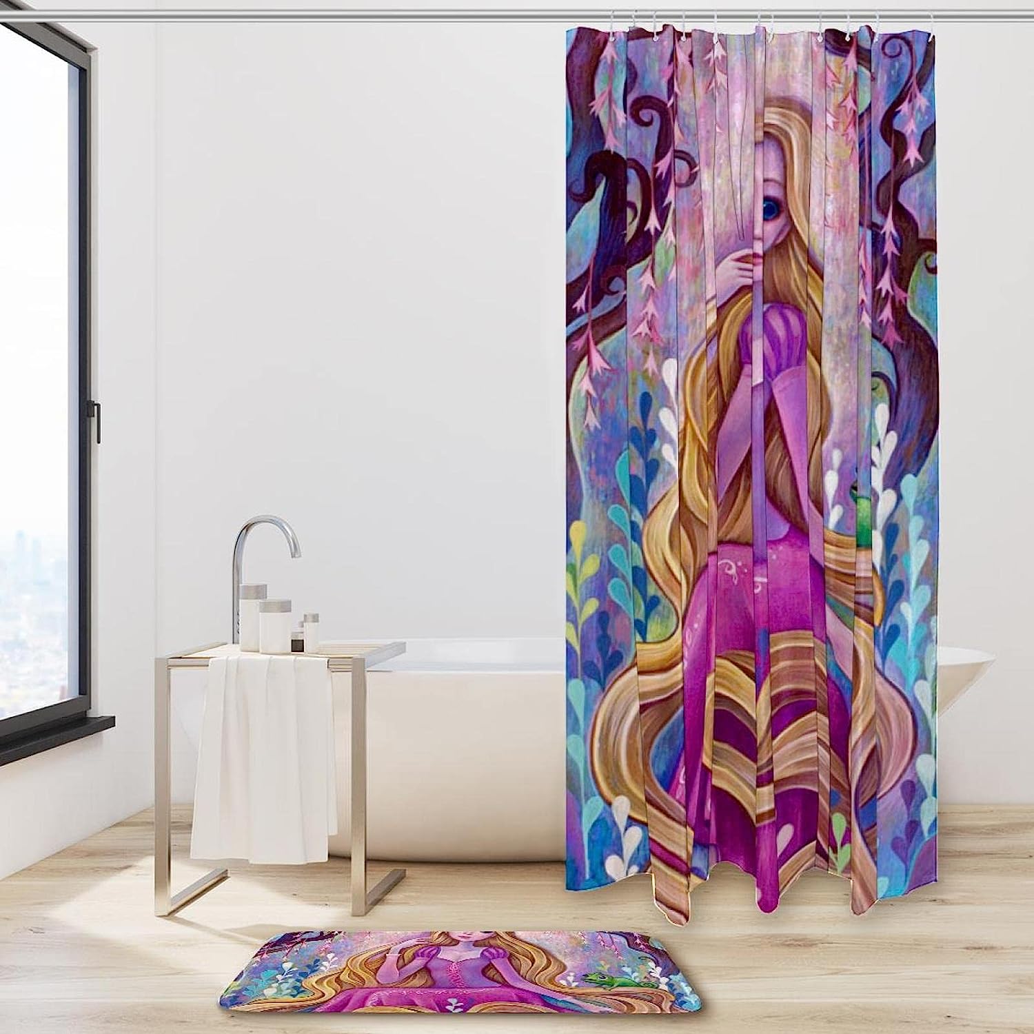 Romantic And Cute Frog And Princess Waterproof Shower Curtain - Add Some Magic To Your Bathroom