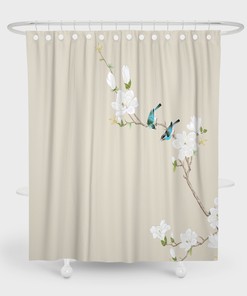 Romantic Birds Shower Curtain with Lovely and Floral Design, Highly Durable and Waterproof for Your Bathroom Decor