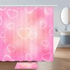 Romantic Bubble Love Heart Shower Curtain Fabric for Cozy Bathroom Decor