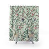 Romantic Cherry Blossom Birds Landscape Chinoiserie Shower Curtain Bathroom Accessory