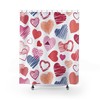 Romantic Colorful Hearts Print Shower Curtain For Valentine'S Day Bathroom Decor, Romantic Gift
