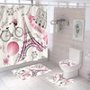 Romantic Eiffel Tower Floral Shower Curtain - Parisian Bathroom Decor