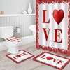 Romantic Flowers Roses Shower Curtain | Valentine's Day Red Love Heart Bathroom Decor