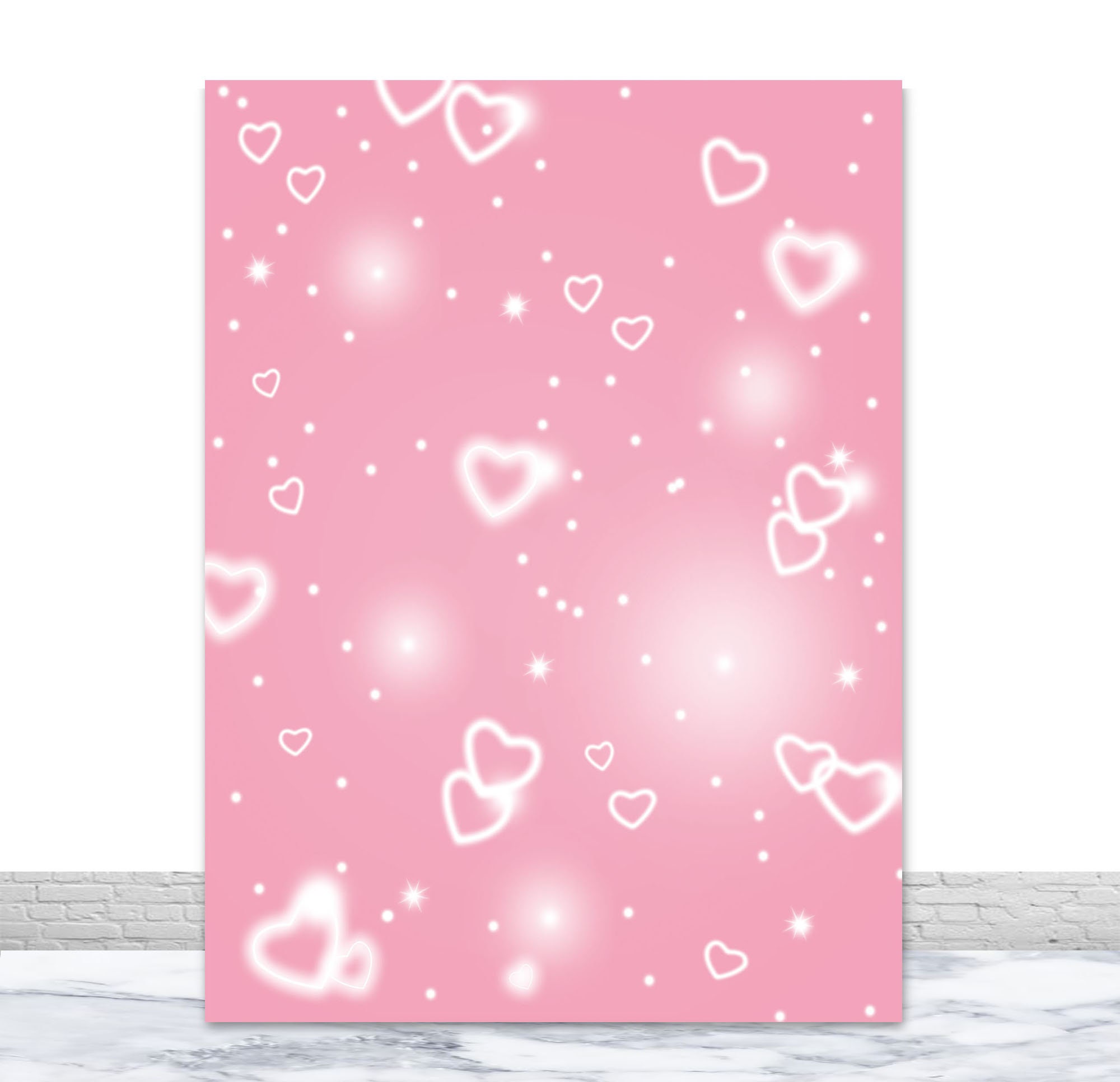Romantic Heart Photography Backgrounds - Wedding and Baby Shower Vinyl Stand Props