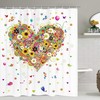 Romantic Heart Shaped Flower Balloon Butterfly Shower Curtain for Valentine's Day