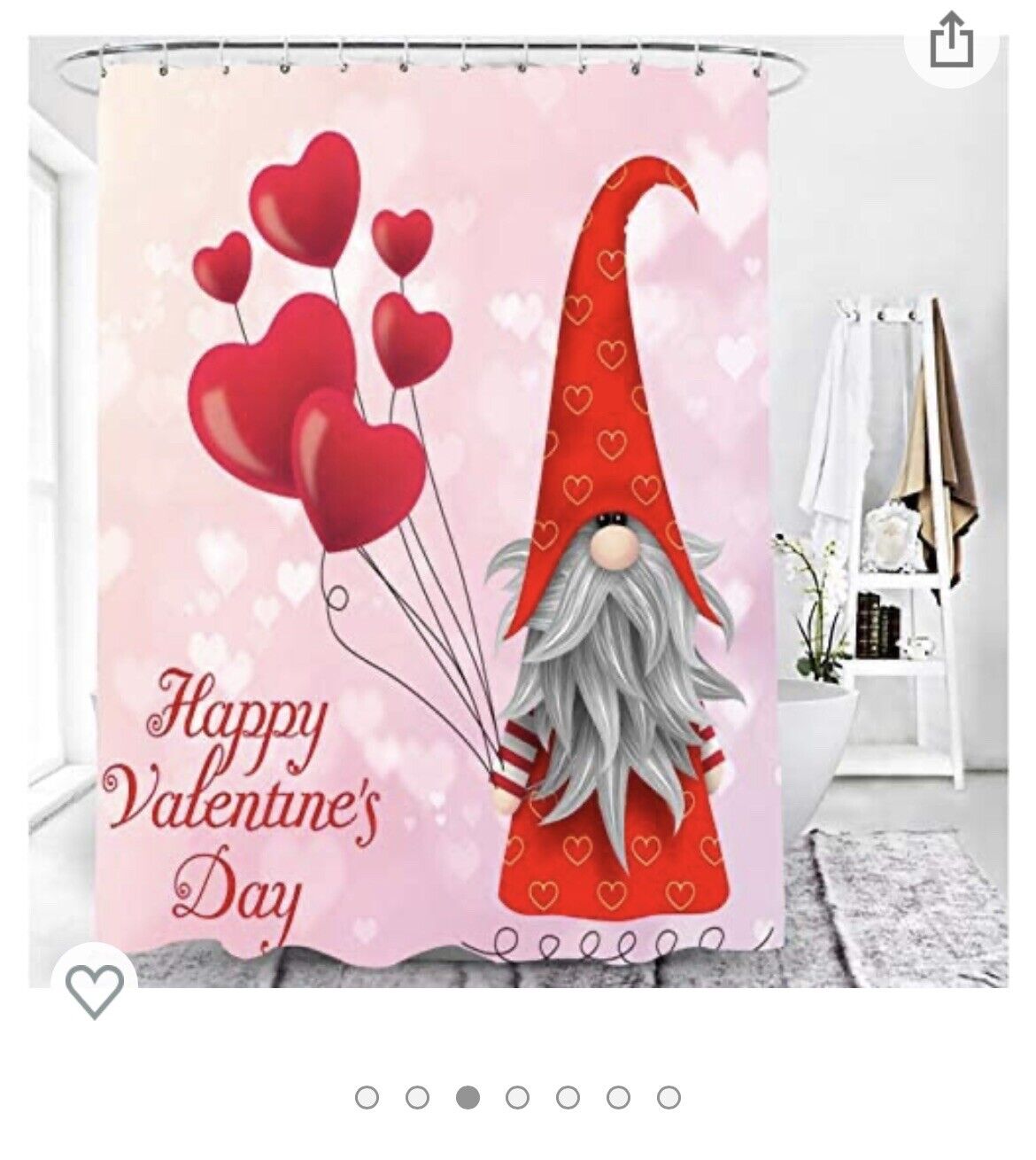 Romantic Heart Shower Curtain Design - Image 3