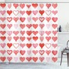 Romantic Hearts Print Valentine's Day Shower Curtain for Bathroom Decor