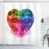 Romantic Love Heart Print Colorful Shower Curtain For A Romantic Bathroom Atmosphere