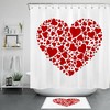 Romantic Love Heart Shower Curtain With Quotes