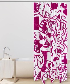 Romantic Love Heart Shower Curtain for Valentine's Day