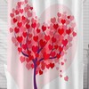 Romantic Love Heart Tree Pink Shower Curtain for Your Bathroom