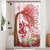 Romantic Love Heart Valentine'S Day Shower Curtain With Gnomes