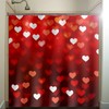 Romantic Love Hearts Red Shower Curtain for Valentine's Day Bathroom Decor