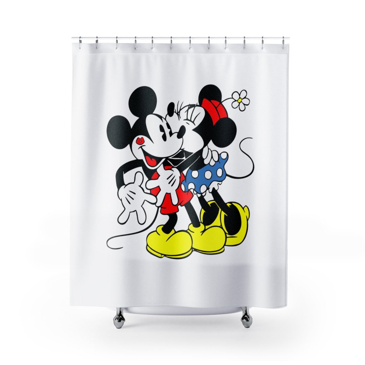 Romantic Mickey Minnie Kiss Shower Curtain For A Disney-Inspired Bathroom - Image 2
