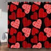 Romantic Pink Red Hearts Valentine's Day Shower Curtain with I Love You Text