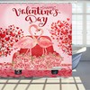 Romantic Pink Valentine Flamingo Shower Curtain For A Sweet Bathroom