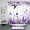 Romantic Purple Butterfly Flower Shower Curtain for a Feminine and Elegant Bathroom Decor