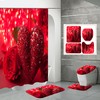 Romantic Red Heart Rose Shower Curtain, Waterproof and Highly Durable for Your Bathroom Decor