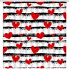 Romantic Red Heart Shower Curtain With Black And White Stripes, Perfect For Valentine'S Day Bathroom Decoration