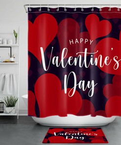 Romantic Red Hearts Shower Curtain For A Lovely Valentine'S Day Bathroom