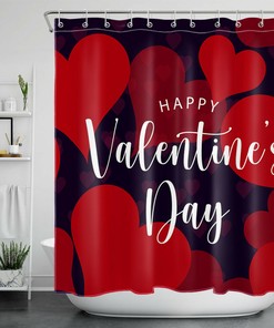 Romantic Red Hearts Shower Curtain For A Lovely Valentine'S Day Bathroom