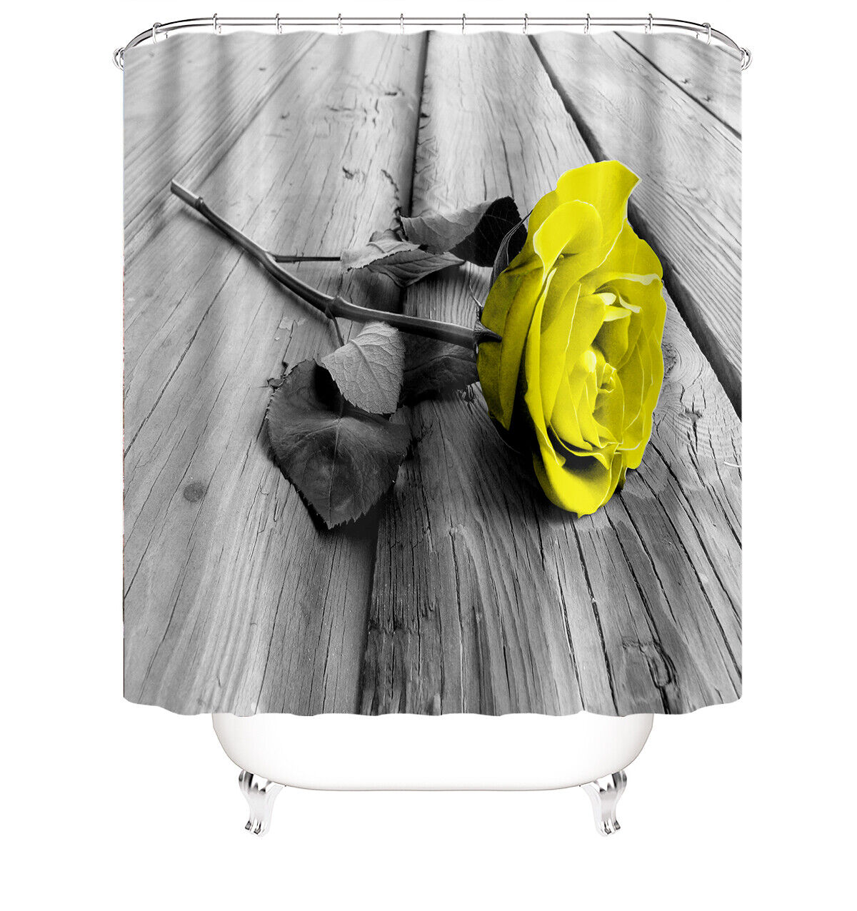 Romantic Rose Shower Curtain With Quotes - Image 2