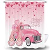 Romantic Rose Truck Fabric Shower Curtain for a Rustic and Vintage Bathroom