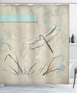 Romantic Sketch Art Dragonfly Shower Curtain For A Chic Bath Decorr