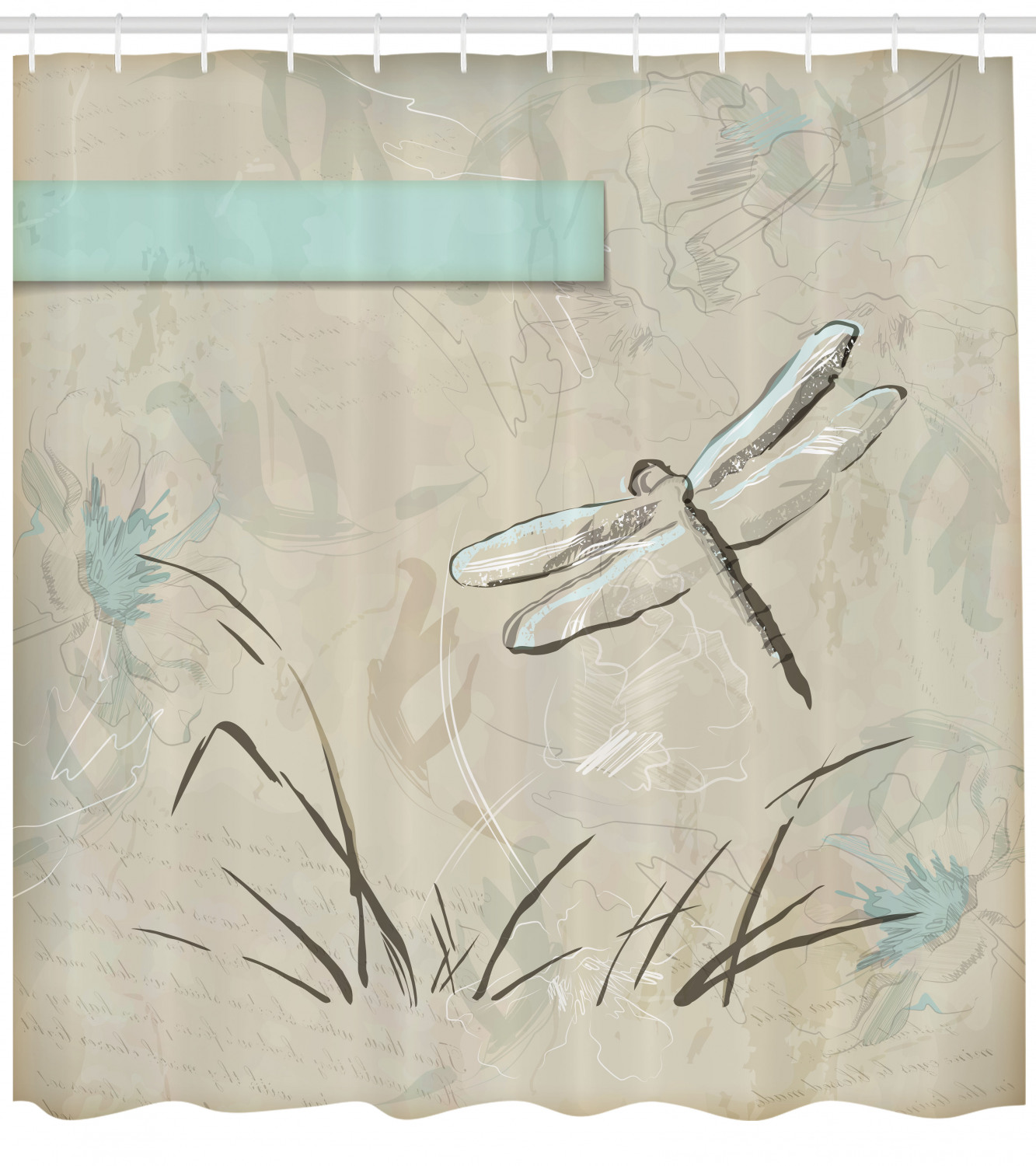 Romantic Sketch Art Dragonfly Shower Curtain For A Chic Bath Decorr - Image 4