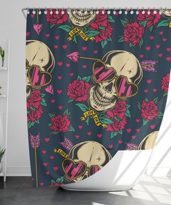 Romantic Skull Waterproof Shower Curtain, Perfect Addition to Your Bathroom Decor
