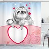 Romantic Sloth in Love Shower Curtain, Perfect for Couples Baths 