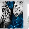 Romantic Tiger Couple Shower Curtain for a Passionate Bathroom