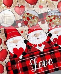 Romantic Truck Gnomes Valentine's Day Shower Curtain with Vintage Wood Bathroom Decor