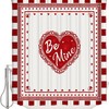 Romantic Valentine'S Day Love Hearts Chessboard Print Waterproof Fabric Shower Curtain For Bathroom